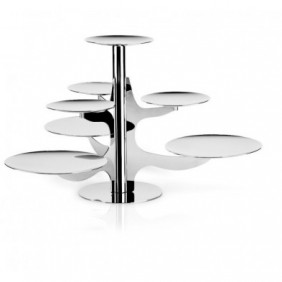 Elleffe Design Alzata 7 piatti in acciaio inox lucido