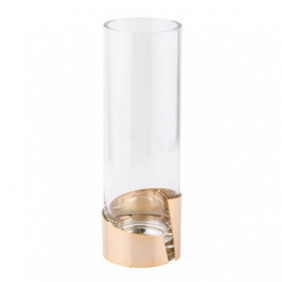 Elleffe Design vaso in vetro con base in acciaio inox placcato oro 24 carati V540/30.G