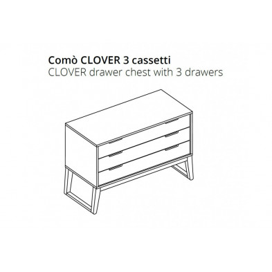 ALTACORTE - Clover Comò 3 Cassetti