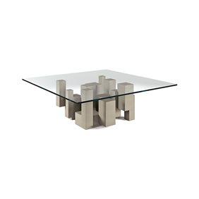 CATTELAN ITALIA - Skyline Tavolino Quadrato con Piano in Vetro