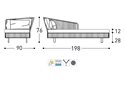 VARASCHIN - Tibidabo Dormeuse Destra Comfort 1430A con 1 Cuscino Seduta e 2 Cuscini Schienale