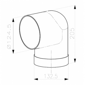 FABER  Curva Circolare 90°, 125 mm, Plastica  -  112.0157.307