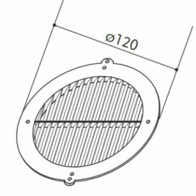 FABER  Griglia Esterna Direzionale circolare Fissa, Ø 120 mm  -  112.0157.303